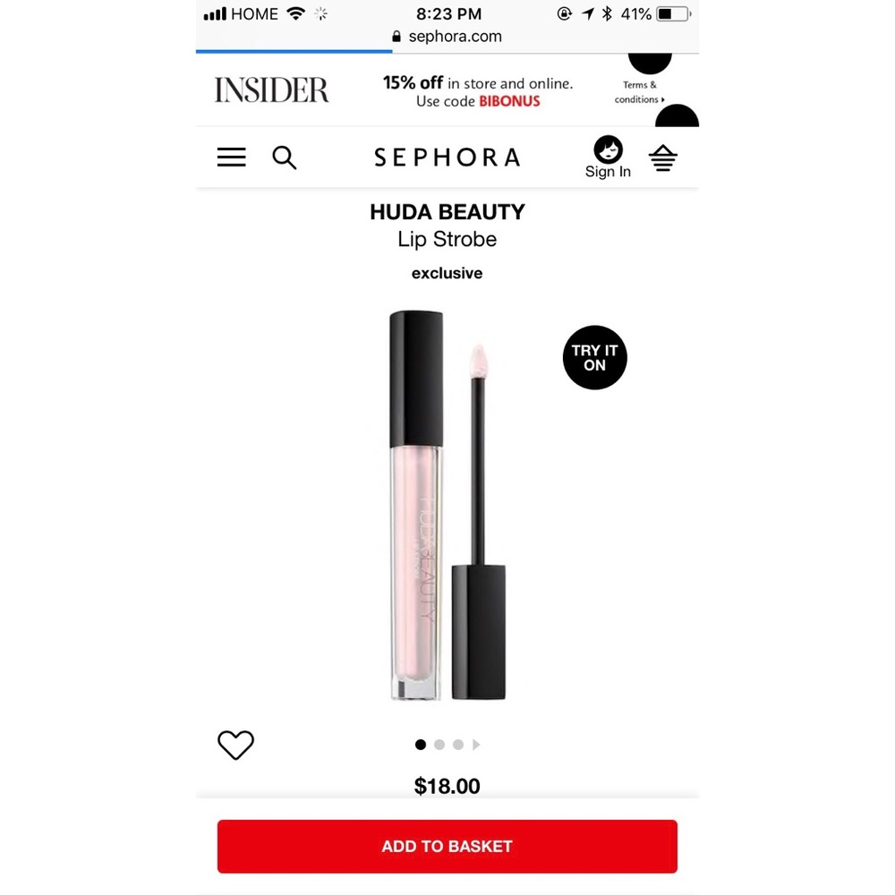 NWT HUDA BEAUTY - lip strobe “enchanting”